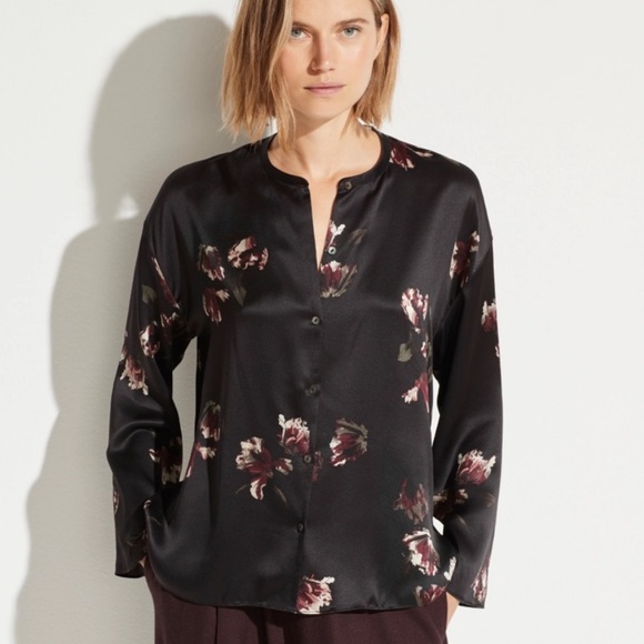 Vince Tops - VINCE Tulip Print Floral Silk Blouse